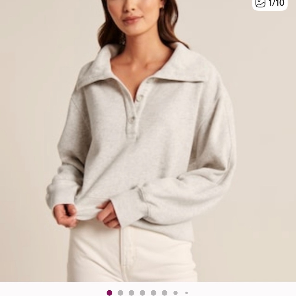 Abercrombie & Fitch drama wedge Gray Henley Sweatshirt & sweat pants